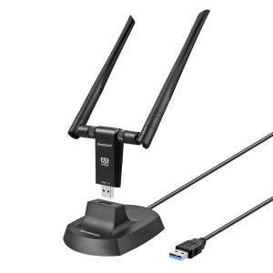 Simplecom NW811v3 AX5400 Tri-Band WiFi 6E USB Adapter with 2x 5dBi High Gain Antennas – Simplecom HXSI-NW811V3 USB Network Adapters Product Image