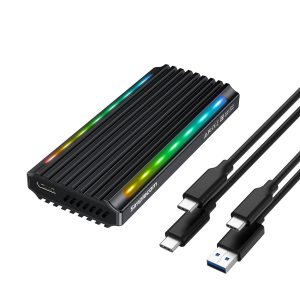 Simplecom SE525 NVMe / SATA M.2 SSD USB-C Enclosure with RGB Light USB 3.2 Gen 2 10Gbps – Simplecom HXSI-SE525 M.2 External Enclosures Product Image