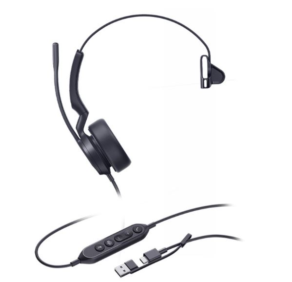 Yealink UH44 Mono UC USB-C/A Microsoft Certified USB Wired Headset