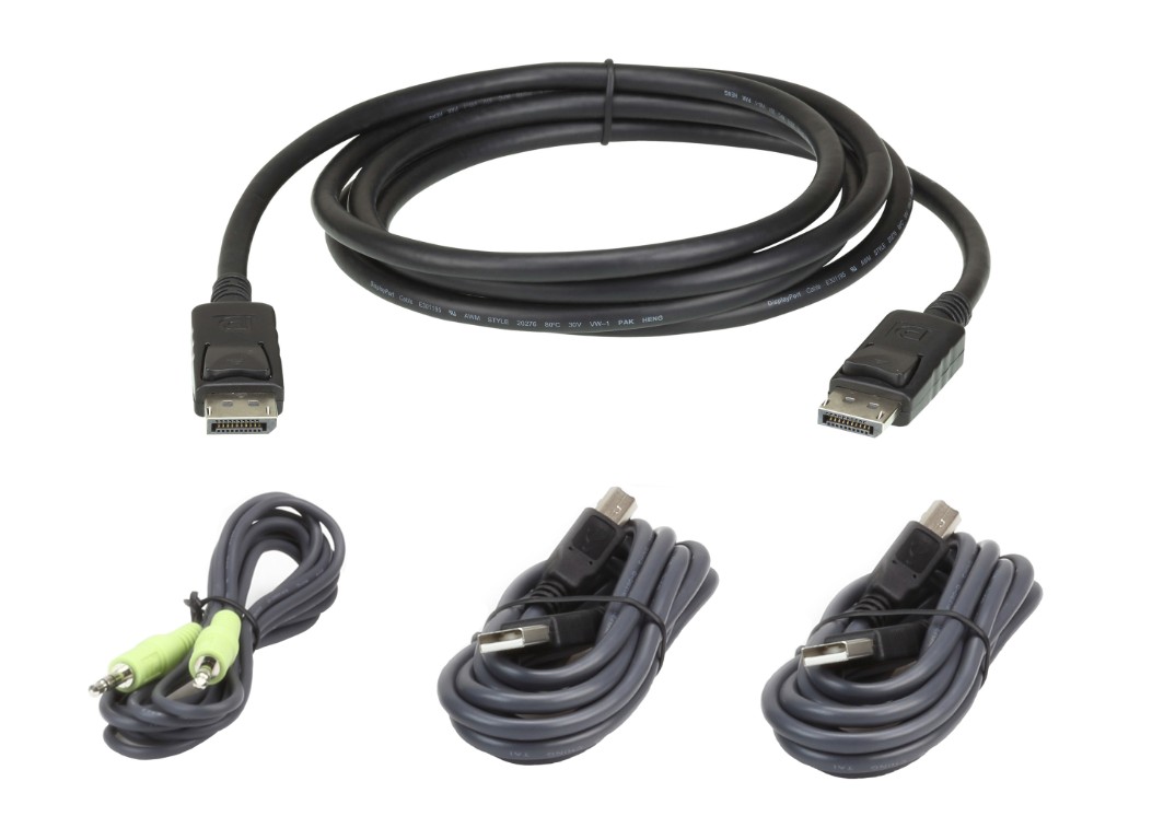 Aten 1.8m USB DisplayPort Secure KVM Cable Kit – Aten KVA-2L-7D02UDPX4 KVM Cables & Adapters Product Image