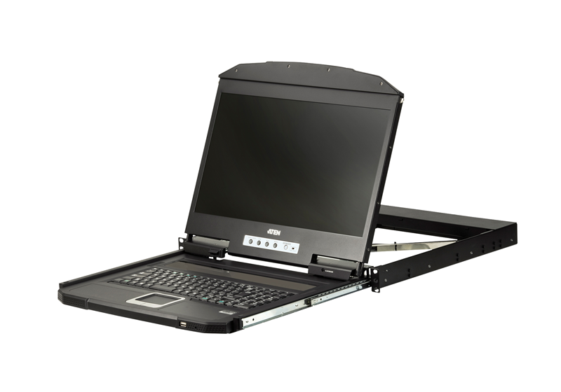 Aten Rackmount Single Rail LCD Console VGA USB w/ 18.5' LCD Display