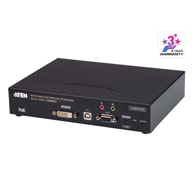 Aten Aten DVI Dual Link KVM over IP Transmitter with DC Power + Power over Ethernet support
