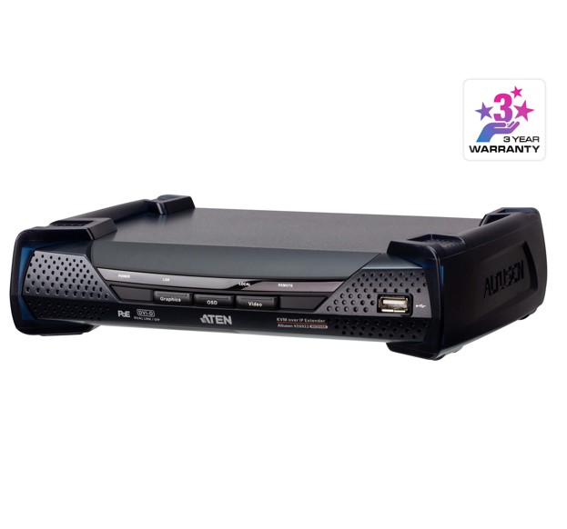 Aten DVI Dual Link KVM over IP Receiver with DC Power + Power over Ethernet support