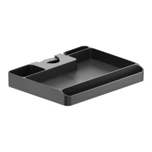 Brateck Pole Mounted Storage Shelf Easily mounted to Φ30-48mm (1.2'-1.9') poles (BLACK) 224x176x30mm (8.8'x6.9'x1.2' ) (LS) – Brateck MABT-DA12-1-B Office Product Image