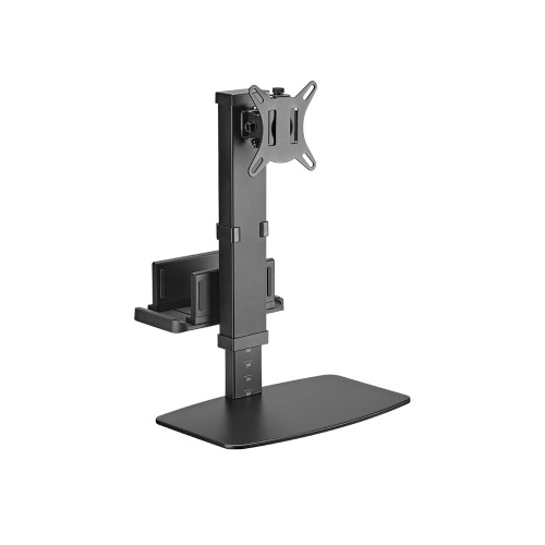 Brateck Vertical Lift Monitor Stand With Thin Client CPU Mount Fit Most 17'-32' Monitor Up to 8KG VESA 75x75