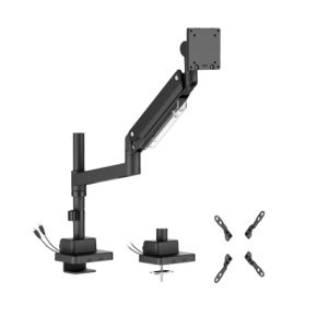 Brateck LDT80-C012UCP Super Heavy-Duty Pole-Mounted Gas Spring Monitor Arm with USB-A and USB-C Ports