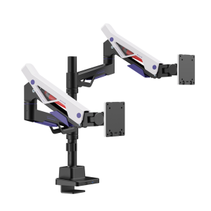 Brateck LDT95-C024UCP Atlas Neo Gaming Pole-Mounted Dual Monitor Arm with USB-A & USB-C Ports For most 24'~57' Monitors