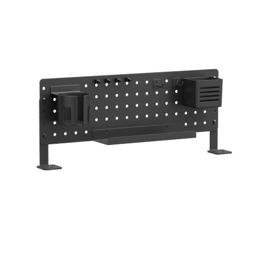 Brateck PB-007-01-B DESK PEGBOARD ORGANIZER WITH STORAGE KITS (BLACK) 600x100x240mm (LS) – Brateck MABT-PB-007-01-B Office Product Image