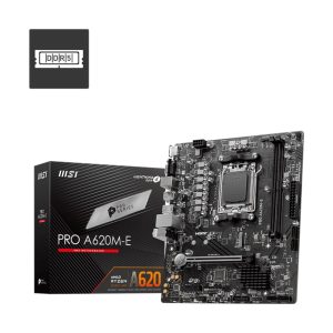 MSI PRO A620M-E AM5 mATX MB 2xDDR5 1xPCIE 16 1 PCI-E 1 1xM.2 4xSATA 4xUSB 3.2 2xUSB 2.0 – MSI MBM-A620M-E AMD Socket AM5 (Zen 4) Product Image