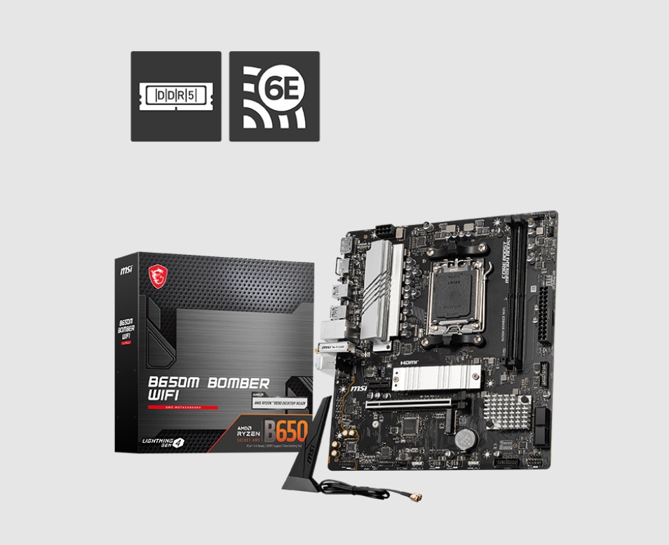 MSI B650M BOMBER WIFI AMD AM5 MATX Motherboard