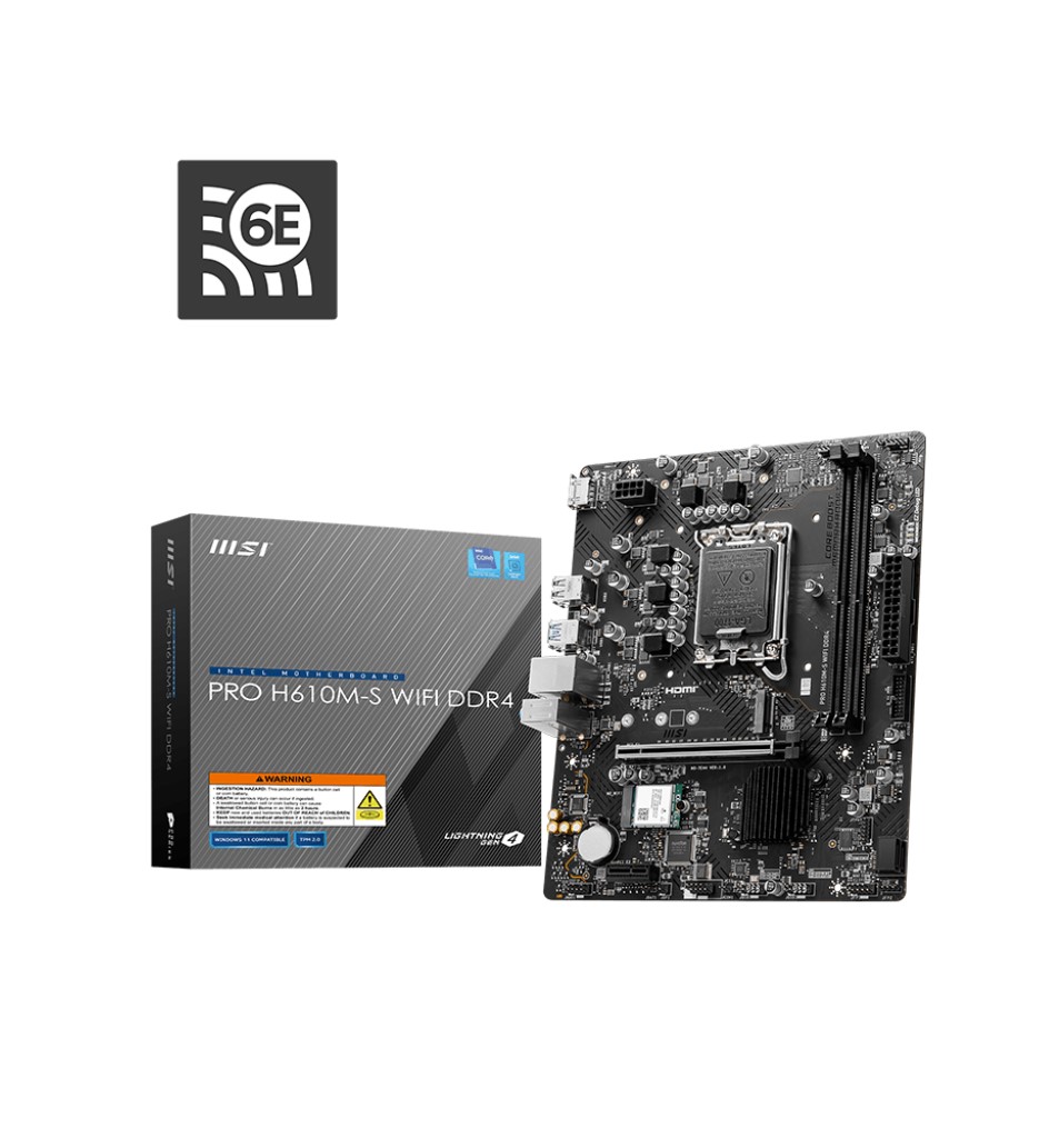 MSI PRO H610M-S WIFI DDR4 Intel LGA 1700 mATX Motherboard 2x DDR4~64GB