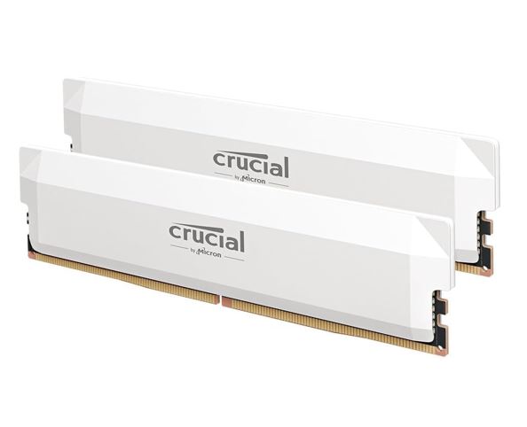 Crucial Pro 32GB (2x16GB) DDR5 UDIMM 6400MHz CL32 White Heat Spreader Overclocking Support Intel XMP AMD Ryzen Desktop PC Gaming Memory – Micron (Crucial) MECD5-2X16G64C32PW DDR5 UDIMM (Desktop) Product Image