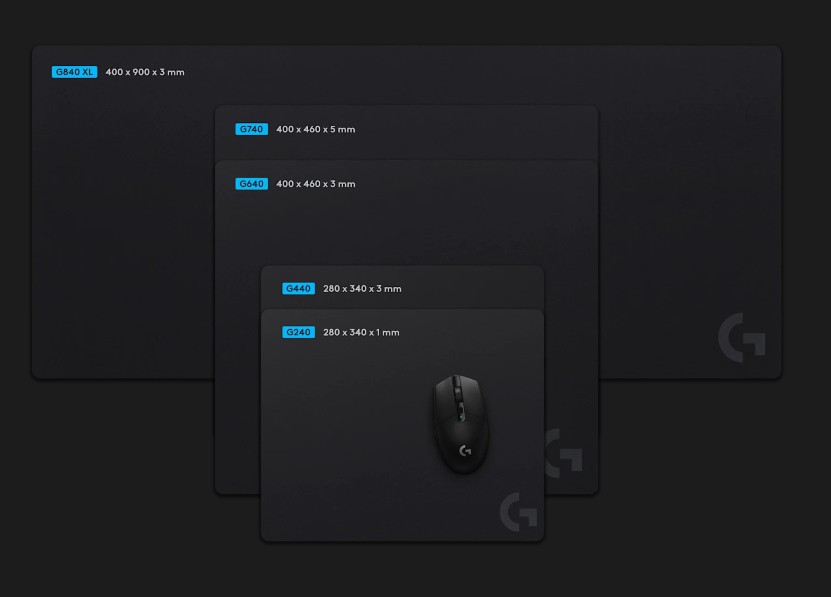 Logitech G740 Large Cloth Gaming Mouse Pad Classic Size 40 cm x 46 cm 5 mm mouse pad – Logitech MILT-G740PAD Mouse Mat Product Image