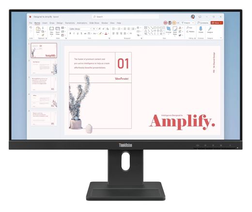 LENOVO ThinkVision E24-40 23.8'/24' 100Hz FHD IPS Monitor 1920x1080 16:9 4ms Height Adjust Tilt Pivot Swivel HDMI DP VGA Speakers VESA ~63EDMAR2AU – Lenovo MNLEN-E24-40 23'-26' Monitors Product Image