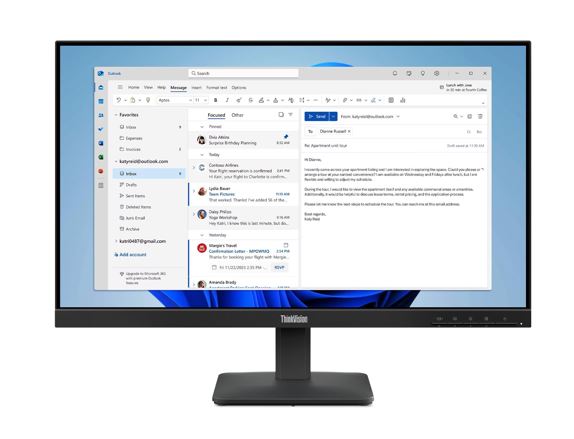 LENOVO ThinkVision S24-4E 23.8' 24' FHD IPS Monitor 1920x1080 16:9 4ms 100Hz Anti-glare Tilt VGA HDMI Tilt VESA 3yr WTY Black – Lenovo MNLEN-S24-4E 23'-26' Monitors Product Image