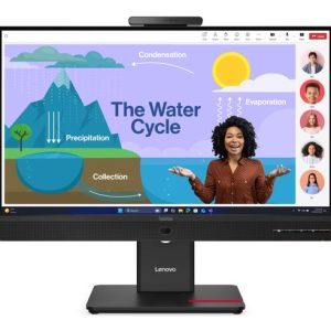 LENOVO ThinkVision T24D-4V 23.8'24' FHD IPS Monitor 1920x1080 16:9 Height Adjustable Tilt Swivel Pivot DP HDMI USB-C hub LAN Hub built-in Webcam Speak – Lenovo MNLEN-T24D-4V 23'-26' Monitors Product Image