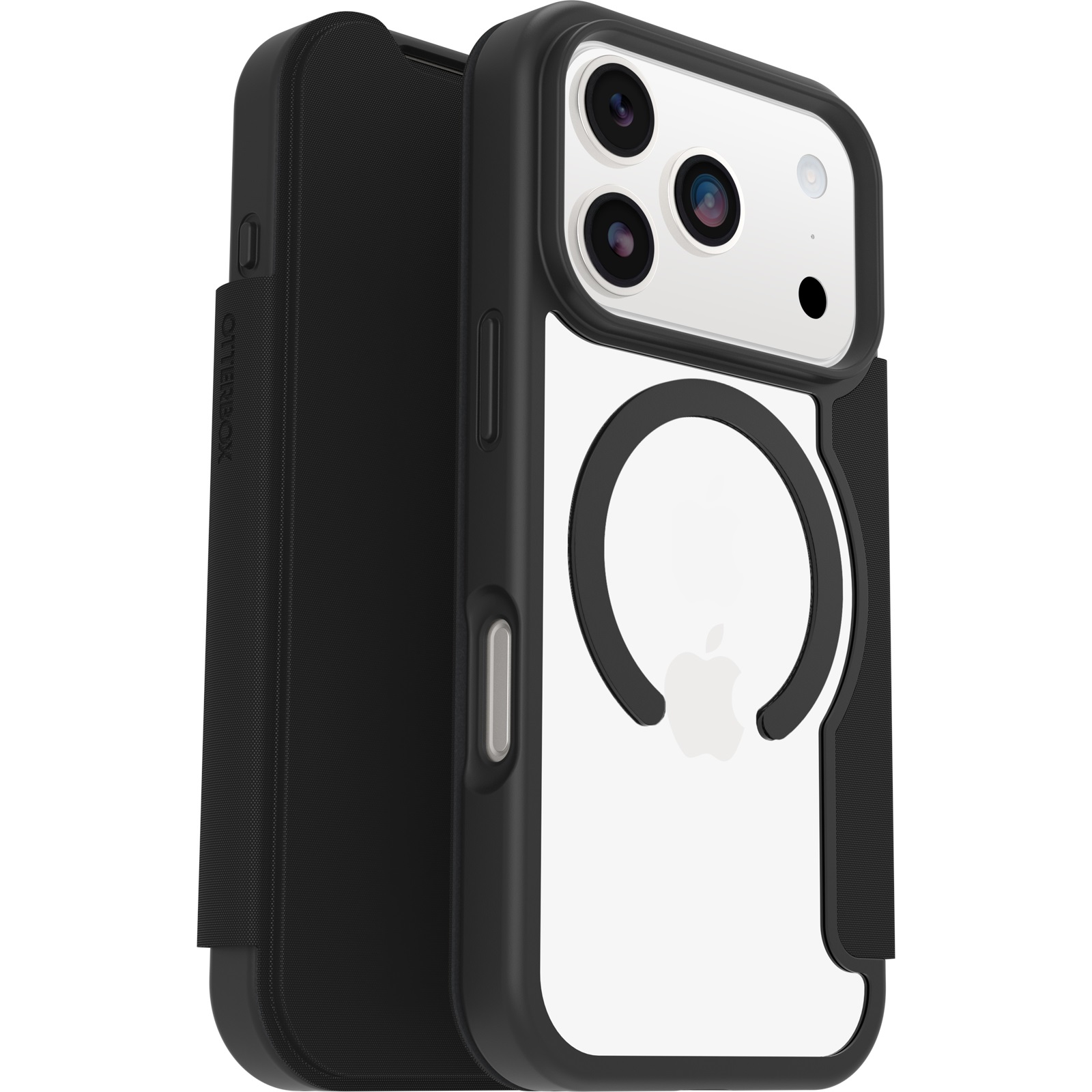 OtterBox React Folio MagSafe Apple iPhone 17 Pro Max (6.9') Case Black Crystal (Clear/Black) - (77-98589)