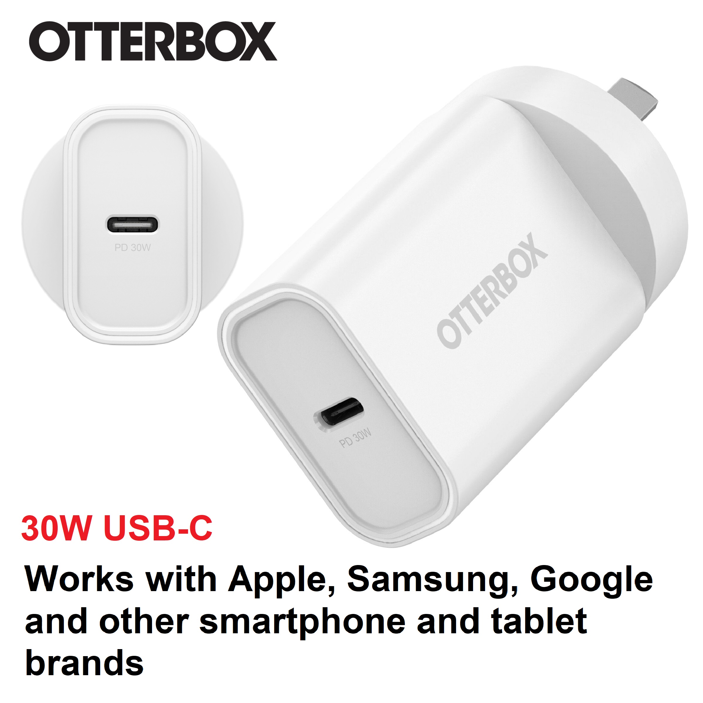 OtterBox 30W USB-C (Type I) PD Fast Wall Charger - White (78-81353)
