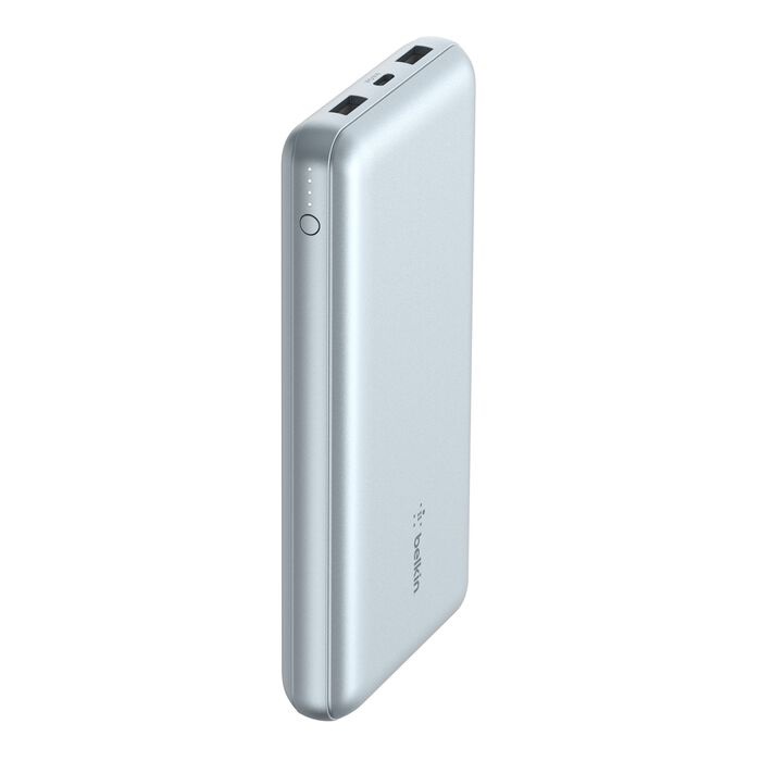 Belkin BoostCharge 20k mAh Power Bank (Triple-Port) + USB-C to USB-A Cable - Pearl Blue (BPB012btPB)