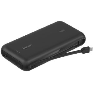 Belkin BoostCharge 20K mAh Power Bank With Integrated USB-C Cable - Black (BPB024FQBK)