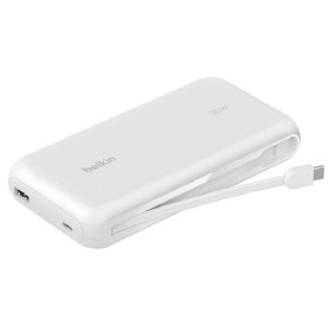 Belkin BoostCharge 20K mAh Power Bank With Integrated USB-C Cable - White (BPB024fqWH)