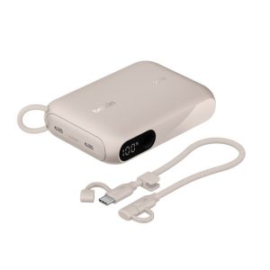 Belkin BoostCharge 10K mAh Power Bank with Display + USB-C to USB-C Cable 60W (15CM) - Sand (BPB027fqSD)