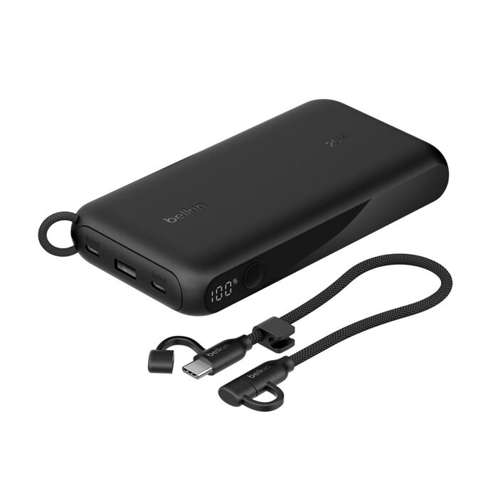 Belkin BoostCharge 20K mAh Power Bank with Display + USB-C to USB-C Cable 60W (15CM) - Black (BPB028fqBK)