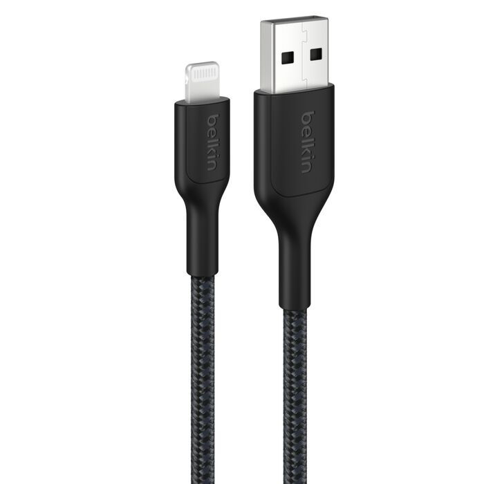 Belkin BoostCharge Pro Braided Lightning to USB-A Cable (1M) - Black (CAA020FQ1MBK)