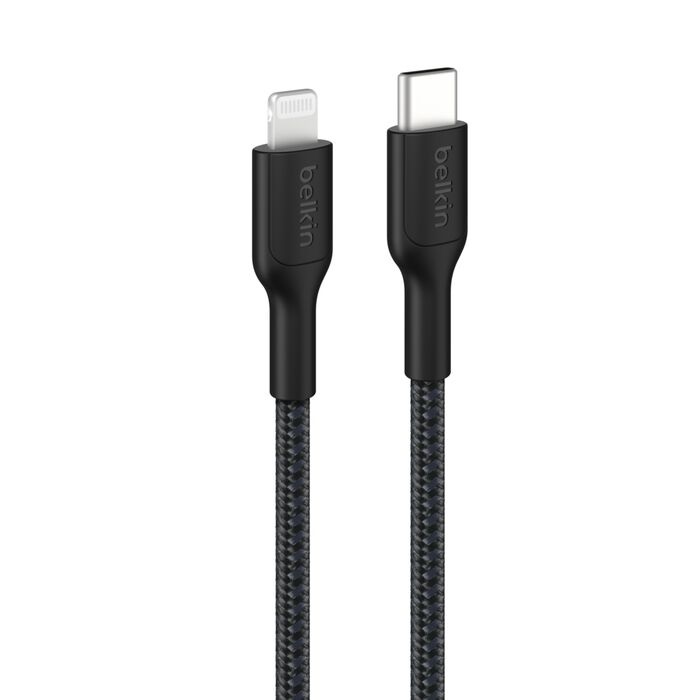 Belkin BoostCharge Pro Braided Lightning to USB-C Cable (1M) - Black (CAA022FQ1MBK)
