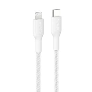Belkin BoostCharge Pro Braided Lightning to USB-C Cable (1M) - White (CAA022FQ1MWH)