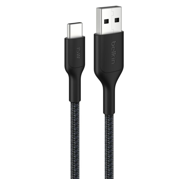Belkin BoostCharge Pro Braided USB-C to USB-A Cable (2M) - Black (CAB022fq2MBK)