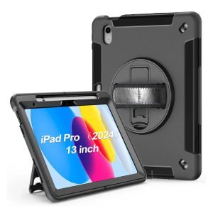 USP Rugged Apple iPad Pro (13') (M5/M4) (8th/7th Gen) Case Black - Built-in-Kickstand