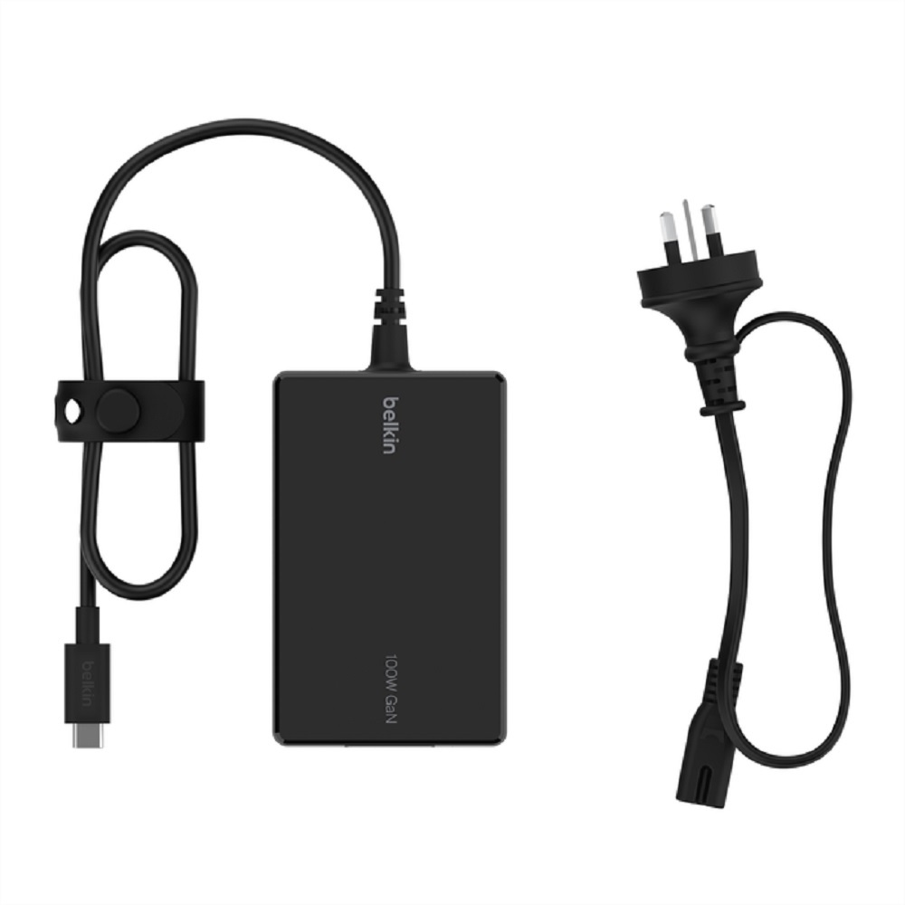 Belkin Connect USB-C Core 100W GaN Power Adapter + USB-C Cable (1.5M) - Black (INC016auBK)