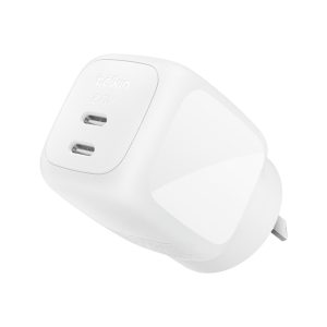 Belkin BoostCharge Pro 67W Dual USB-C GaN Wall Charger - White (WCH020AUWH)