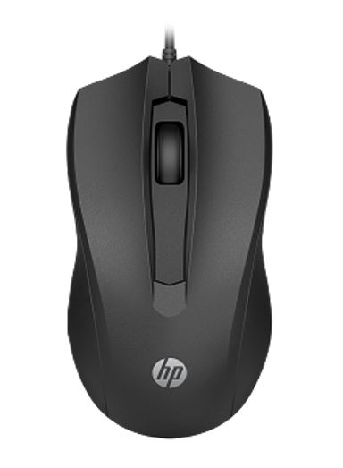 HP Wired Desktop 100 Mouse 1200dpi 3 Buttons Wired USB-A Connector Precise Red Optical Sensor 1.2M Cable Length Black 1YR WTY – HP NAHP-M100 Corded Product Image