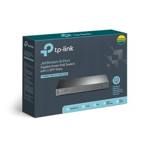 TP-Link SG2210P 8-Port Gigabit Smart PoE Switch with 2 SFP Slots L2/L3/L4 QoS and IGMP Snooping WEB/CLI Managed 53W