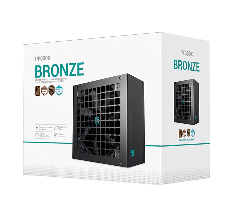 DeepCool PF600X 600W Gamer Storm 80+ Bronze/ Cybenetics ATX Power Supply 120mm Fan