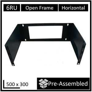 LDR Open Frame 6U Wall Mount Frame (500mm x 300mm) - Black Metal Construction – LDR RCLDR-OF300-6U Accessories Product Image