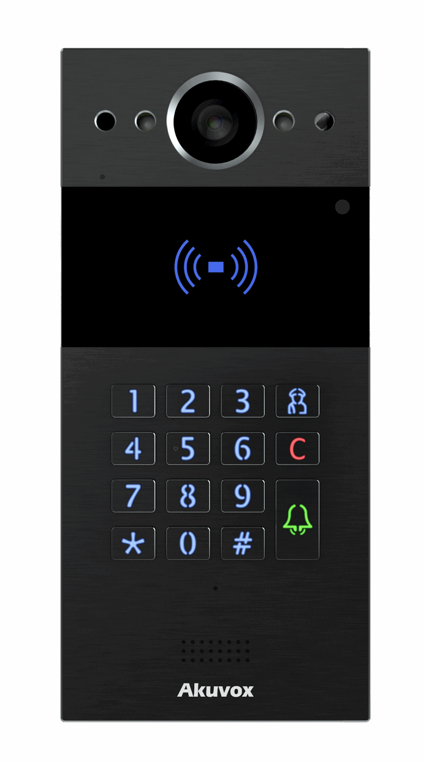 AkuvoxSIP INTERCOM WITH KEYPAD AND RF CARD READER LTE BLACKIP Audio & Video