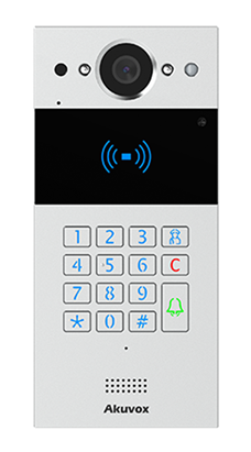 AkuvoxSIP INTERCOM WITH KEYPAD AND RF CARD READER SILVERIP Audio & Video