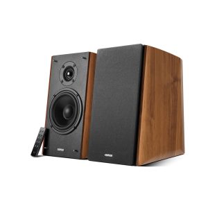 Edifier R2000DB WARMOAK Powered Bluetooth Bookshelf Speakers 25mm Eagle Eye tweeters High-gloss piano design Dual RCA Input – EDIFIER SPE-R2000DB-WARMOAK External Speakers Product Image