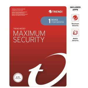 Trend Micro Maximum Security (1 Device) 2 Year Retail Mini Box Auto Renew – Trend Micro STRENDMAXSECRET1-2Y Anti-Virus Software Product Image