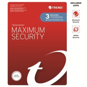 Trend Micro Maximum Security (3 Devices) 1 Year Add-on Auto Renew OEM – Trend Micro STRENDMAXSECRET3-1Y-O Anti-Virus Software Product Image