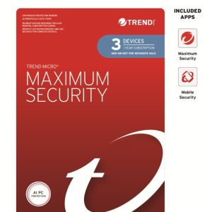Trend Micro Maximum Security Plus (3 Devices) 1 Year Add-on Auto Renew OEM (Plus = Secure VPN / Cleaner Pro) – Trend Micro STRENDMAXSECRETPLUS3-1Y-O Anti-Virus Software Product Image