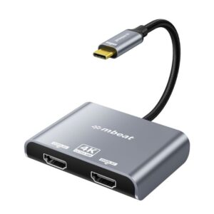 mbeat Tough Link USB-C to DPHDMI Dual 4K/60Hz MST Adapter 4K (3840x2160) @ 60Hz