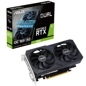 ASUS nVidia GeForce DUAL-RTX3050-8G-V2 RTX 3050 V2 8GB GDDR6 1777 MHz Boost Clock