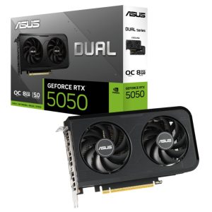ASUS nVidia GeForce DUAL-RTX5050-O8G RTX5050 8GB GDDR6 OC Edition 2647MHz Boost Clock