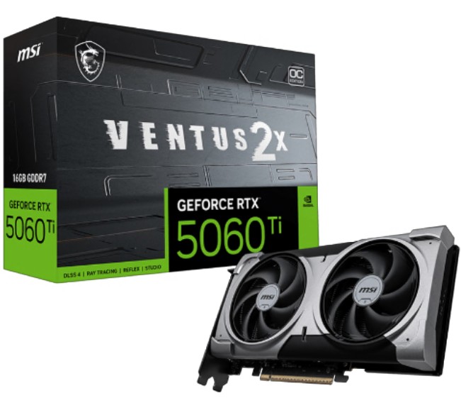 MSI nVidia GeForce RTX™ 5060 Ti 16G VENTUS 2X OC PLUS