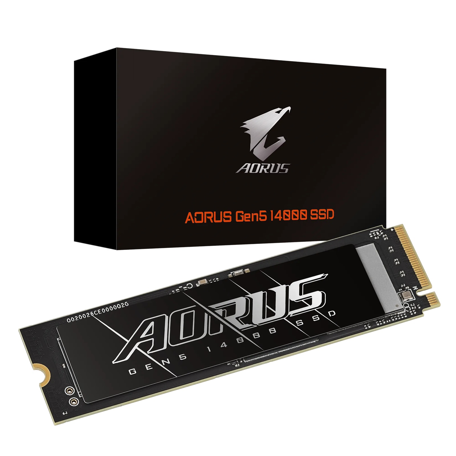 Gigabyte AORUS Gen5 14000 SSD 1TB PCIe5x4 NVMe2.0 M.2 3D TLC LPDDR4 2GB 13600/10200MB/s 80×22×3.5mm MTBF1.6M 11.5W 5yr/700TBW – Gigabyte HBG-AG514K1TBM2-1TB M.2 NVMe PCIe SSD Product Image
