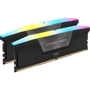 CORSAIR VENGEANCE® RGB 32GB (2x16GB) DDR5 DRAM 6000MT/s CL38 Memory Kit — Black – Corsair MECMD5-CMH32GX5M2B6000C38 DDR5 UDIMM (Desktop) Product Image